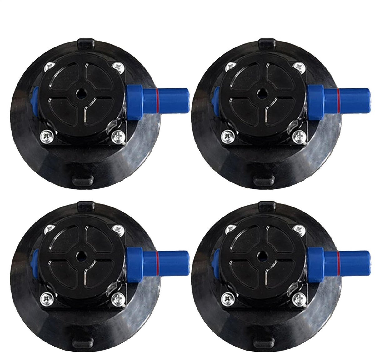 Vacuüm Zuignappen - Zuigvoeten Handpomp - Vlakke Oppervlakken Bevestigen - Krachtige Vacuüm Hechting - 114 cm - Zwart