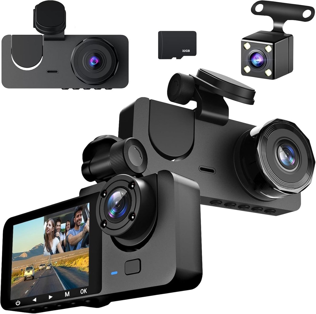 Autocamera - Zwart - 4K-resolutie - Infrarood nachtzicht - Voor Auto's