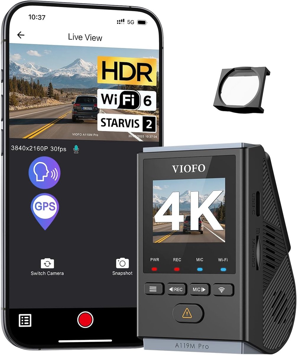 Mini Dashcam - Zwart - 4K Opname - Nachtzicht 2.0 - Voor Auto's