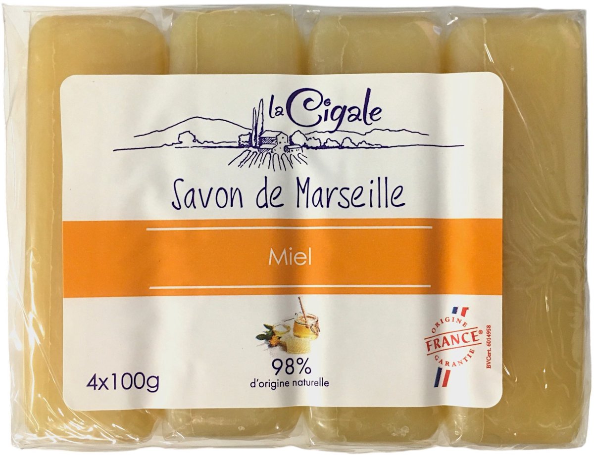 La Cigale - Zeeptablet - Marseille Zeep - Honing - 4x100g