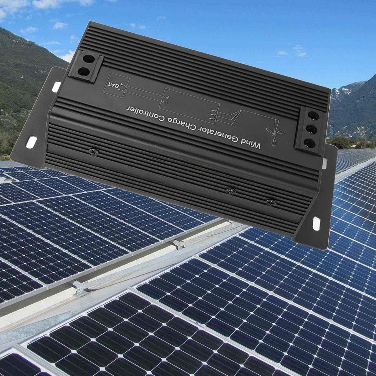 Windgenerator Controller - Laadregelaar Energie - Energiebeheer Thuis - Automatische Spanningsherkenning - 18 cm Lengte - Grijs