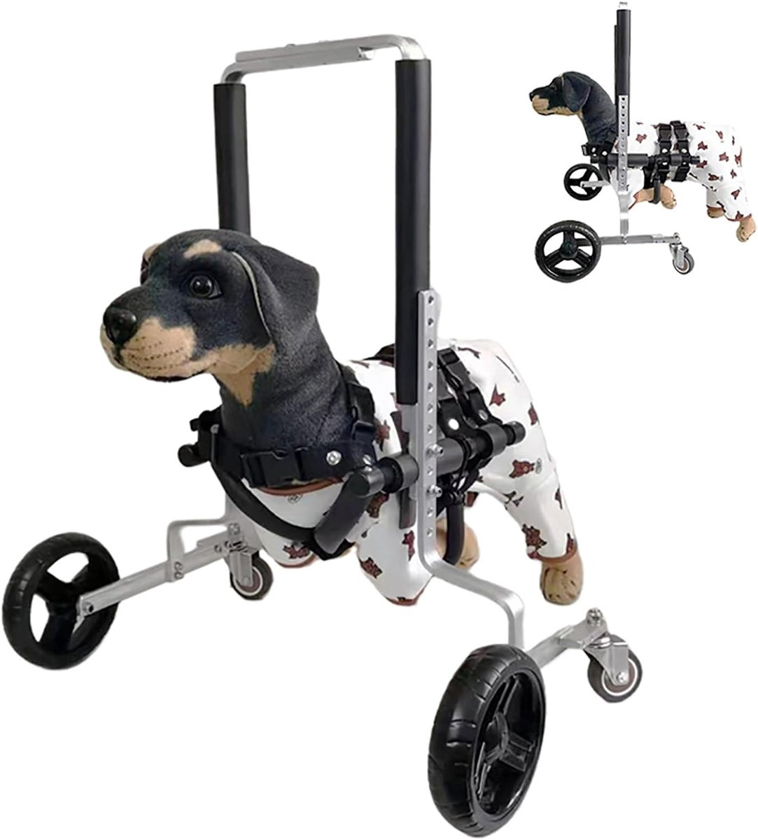Hondenrolstoel - Hondenkar - Mobiliteit Verbeteren - Verstelbaar Ontwerp - Lichtgewicht 1.4kg - Zwart