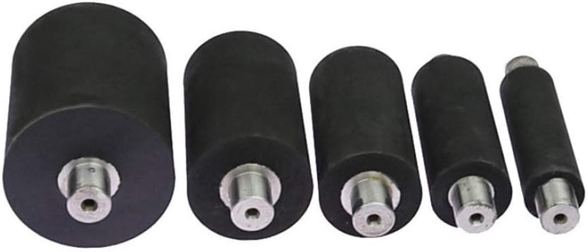 Rubberen slijprol - Contactwiel - Metaal polijsten - Lage trillingen - Dia 1 1/4 inch - Zwart