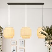 B.K.Licht Papper - Eetkamer Hanglamp - bast - boho stijl - E27 fitting - 116 x 25 x 128,5 cm - naturel - bruin
