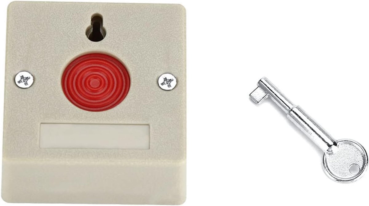 Noodpaniekknop - Alarm Schakelaar - Veiligheid Vergroten - Sleutel Reset - 52x52x27mm - Rood