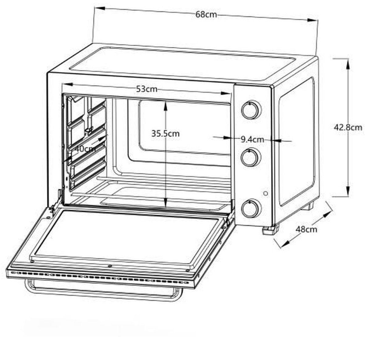 Continental Edison CEMF80B – Mini oven – Rotisserie – 75L – foto 3