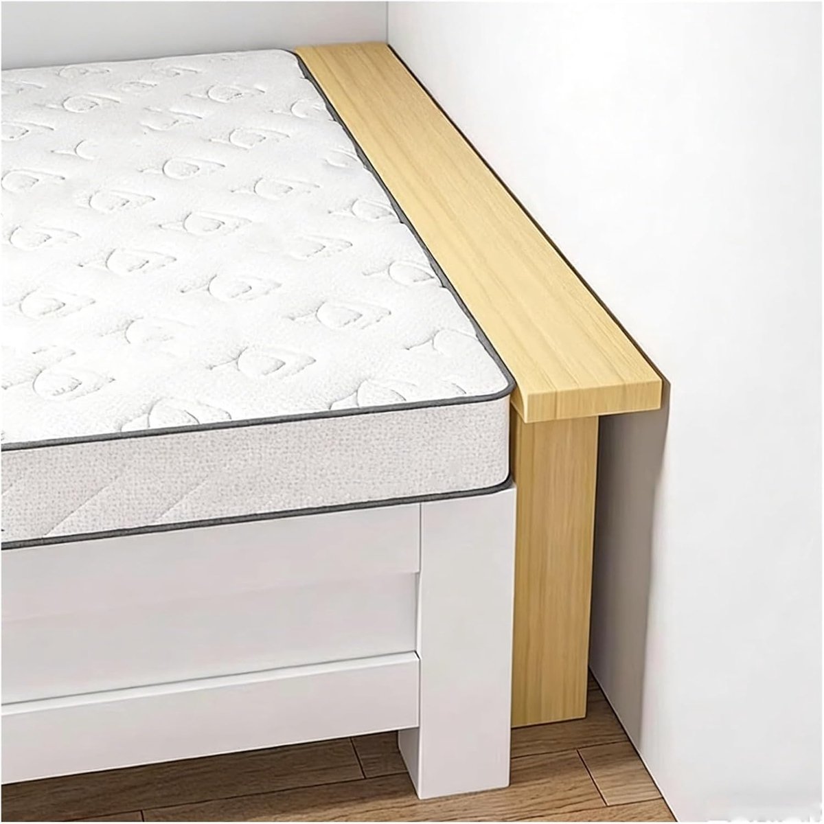 Smalle bijzettafel - Banktafel hal - Ruimtebesparend wonen - Concaaf ontwerp plint - 60 cm hoog - Houtkleur