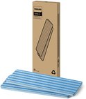 Twee blauwe en witte gestreepte dweildoeken voor de Philips OneUp, verpakt in een kartonnen doos.