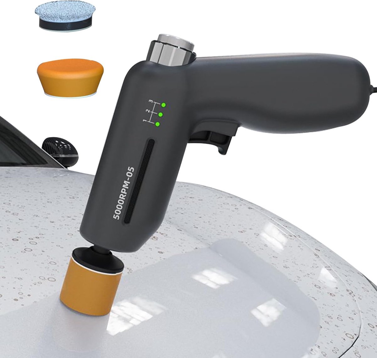 Kleine polijstmachine - Auto detailer - Voertuig lak herstellen - Ergonomische antislip grip - 13.4 x 14.6 cm - Zwart