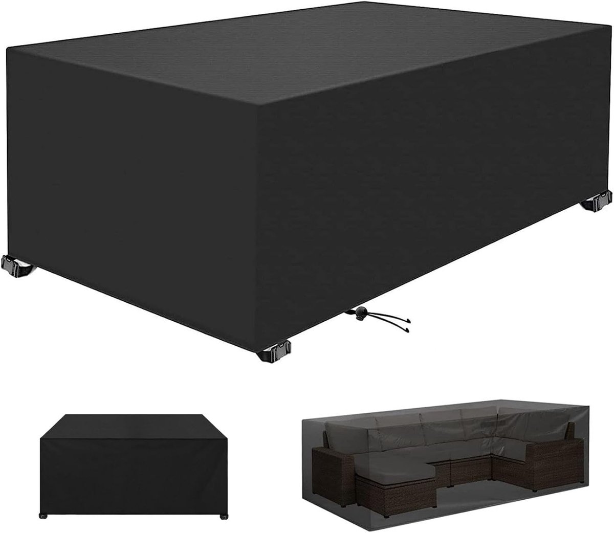 Tuinmeubelhoes - Beschermhoes Meubels - Meubels Beschermen - Waterdicht Oxford Materiaal - Rechthoekig - Zwart
