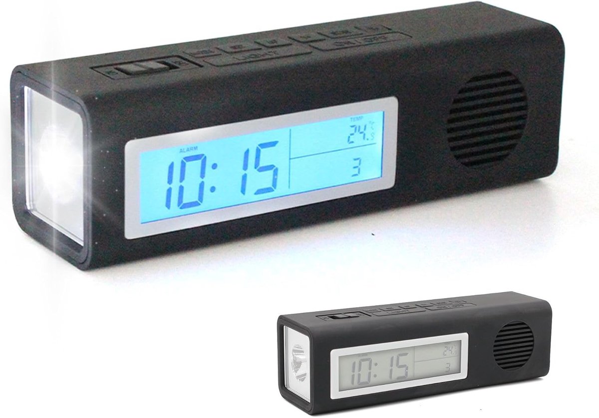 Zaklamp Wekker - Kunststof - Alarmfunctie - FM-radio - Voor Thuisgebruik