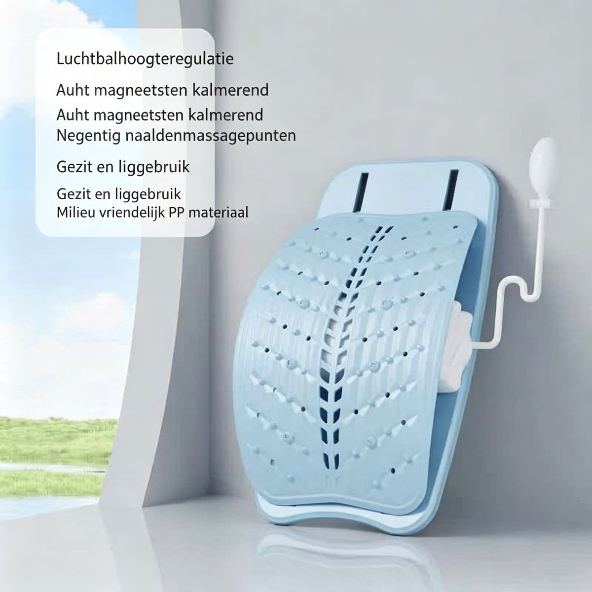 Hoogwaardige ruggengraatverstrakker met verstelbaar airbagontwerp voor het verlichten van spanning in schouders nek en onderrug en voor ontspanning blauw tractieapparaat
