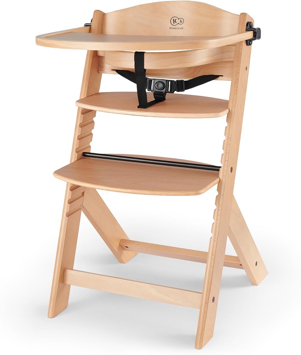 Kinderstoel 3-in-1 - Hoge babystoel - Samen eten - 5-voudig verstelbaar - 49 x 495 cm - Natuurlijk hout