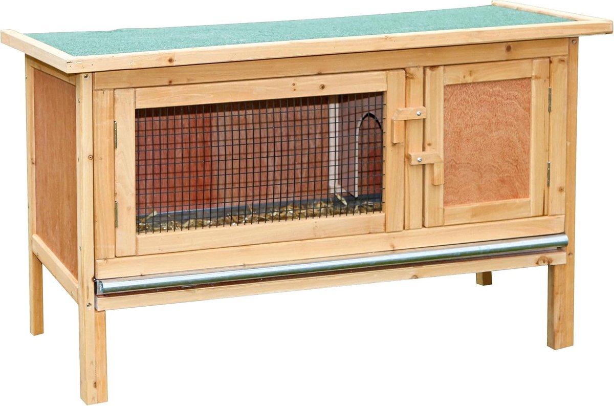 Rodentenhuis - Dierenverblijf - Knaagdieren Huisvesten - Twee aparte deuren - 100 x 45 x 62 cm - Bruin