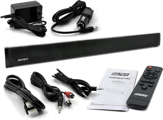 Draagbare Geluidsbalk - Compacte Speaker - TV Geluid Verbeteren - 12 Volt Aansluiting - 73 cm Breed - Zwart — afbeelding 3
