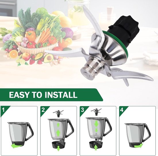 Vervangingsmes voor Thermomix TM5 TM6, Roestvrijstalen Mixmes met Afdichtring voor Keukenmachine — afbeelding 4