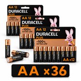 Duracell AA Batterijen - Alkaline - 1,5V - LR6 - 36 stuks