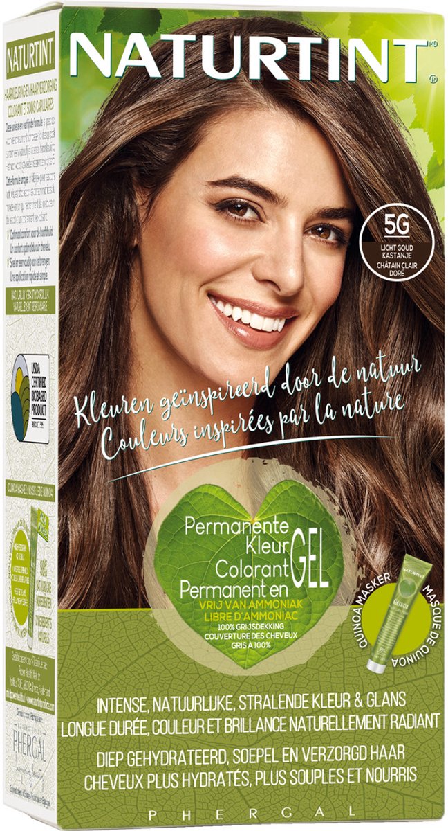 Bol.com 5G Licht Goud Kastanje - NATURTINT - 170ml - Vegan - Ammoniakvrij - BioBased Certified - Microplastic FREE aanbieding