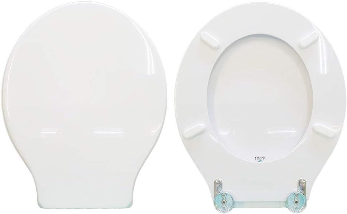 Toiletbril - WC-bril Toiletdeksel - Badkamer Hygiëne - Gecoat met polyesterhars - Ovaal - Wit