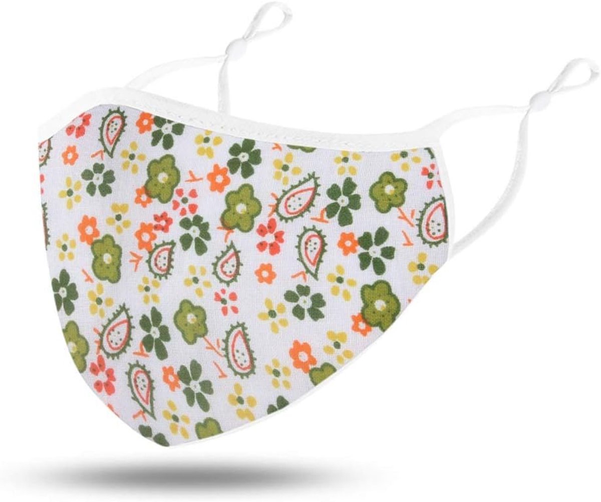 Stofmasker - Ademend masker Wasbaar masker - Huishoudelijk gebruik - Verstelbare oorlussen - One size - Bloemenprint