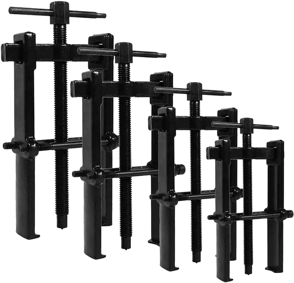 Lagertrekkerset 4-delig - Kogellagertrekker gereedschap - Onderdelen verwijderen - Dubbelzijdige rotatie - 2 3 4 6 inch - Zwart