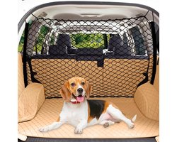 Hondenrek Auto - Hondennet Achterbank - Veilig Reizen - Dubbellaags Nylon - Universeel - Zwart