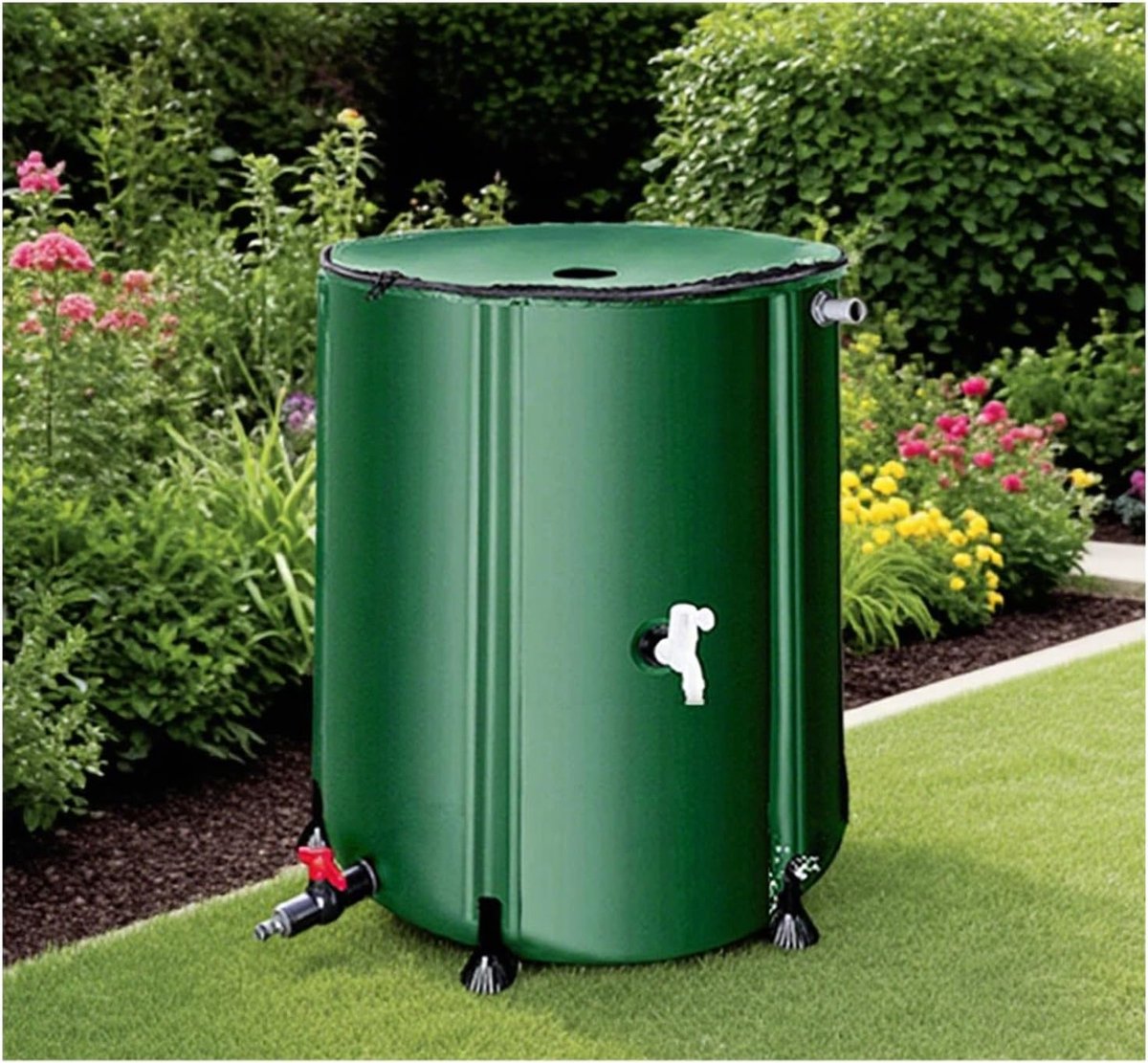 Opvouwbare Regenwater Ton - Watertank Tuin - Water Opslag - Inclusief Filterrooster - 50 Liter - Groen