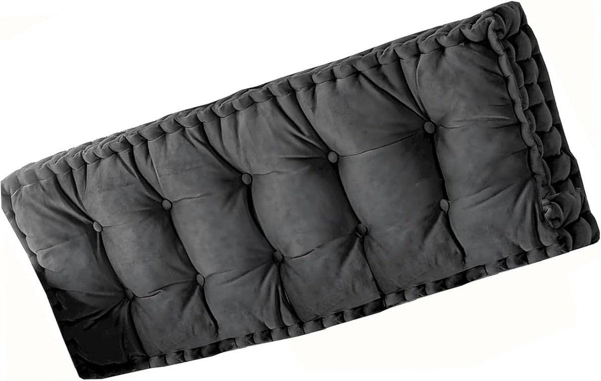 Bankkussen - Zitkussen Buiten - Comfortabel Zitten - Verdikt Met Touw - 180 x 60 cm - Zwart