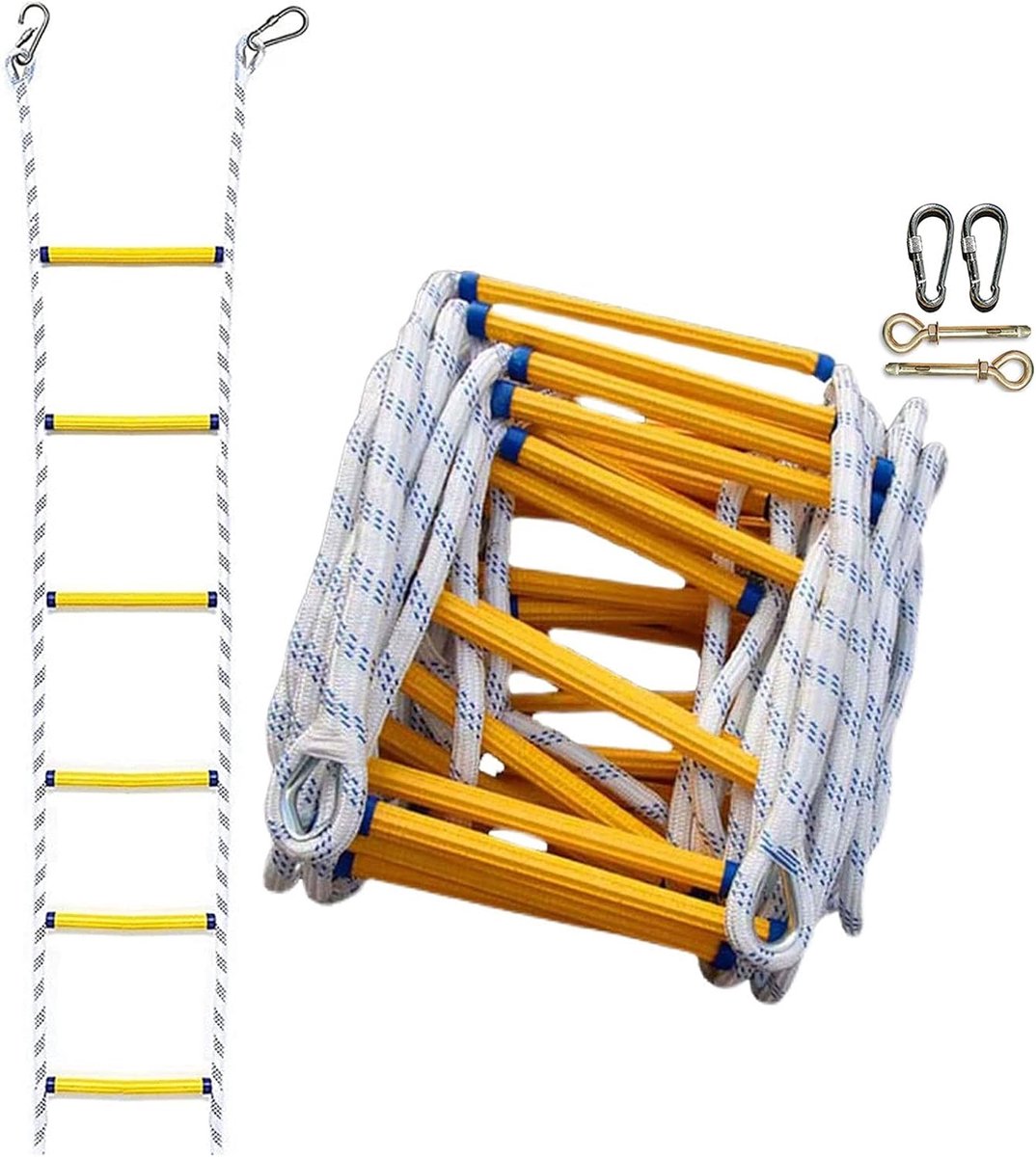 Noodladder - Reddingsladder - Veilige Ontsnapping - Snelle Installatie - 30 cm Breed - Geel