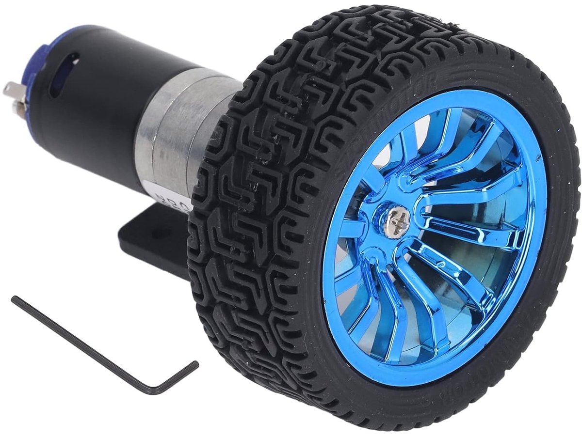 Motorenset Hoog Koppel - Kleine DC motor - Robotica projecten - Zuiver koperen rotor - 12 Volt 4545 RPM - Zilverkleurig