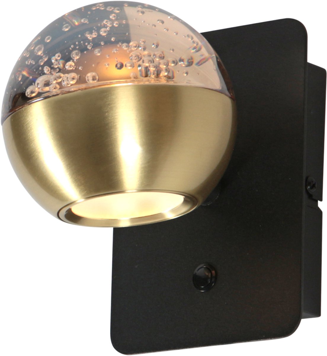 Steinhauer Exclusive - wandlamp - BELLUNO - messing - glas metaal - bedlampje - LED - 4588ME