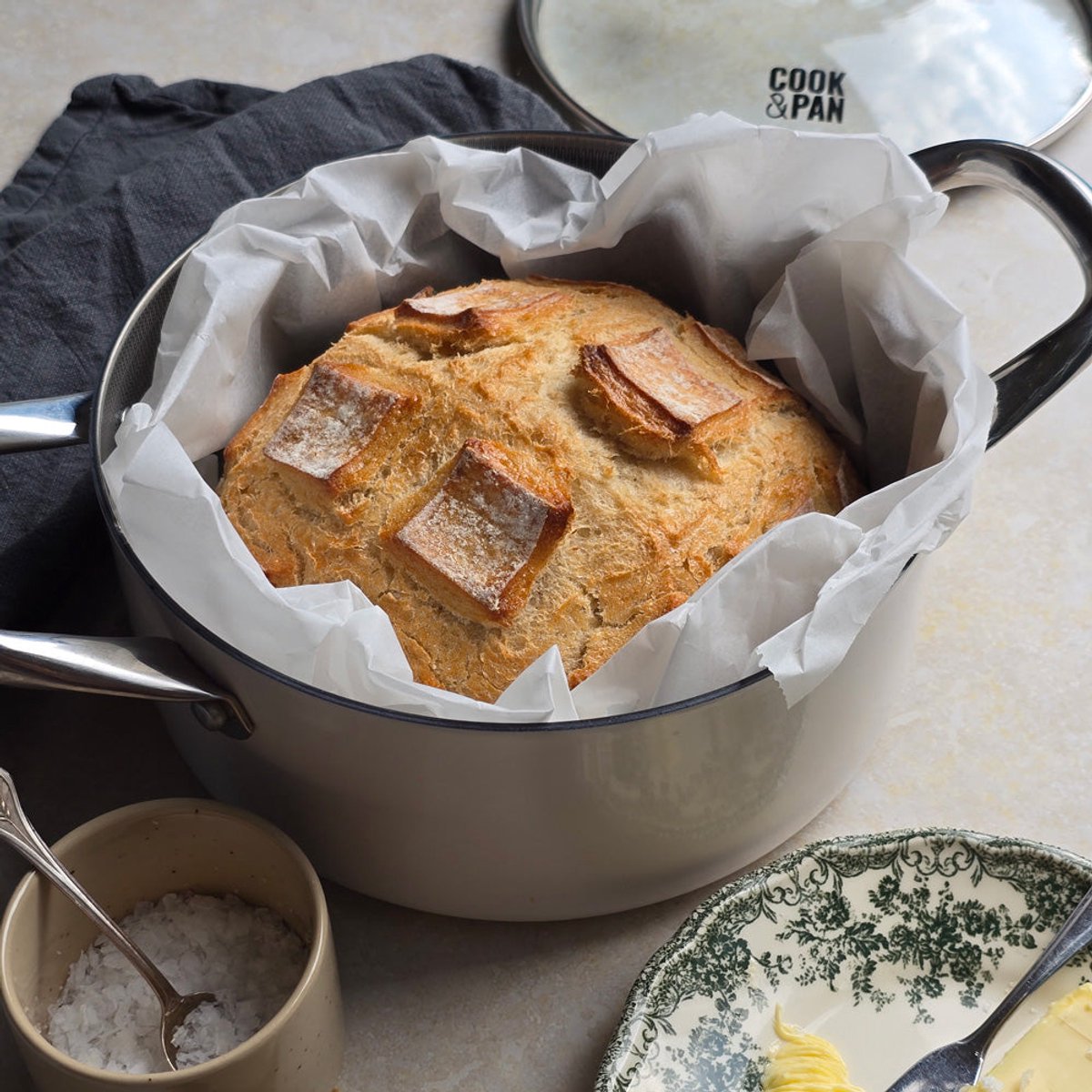 Cook & Pan Honey 9-Delige Pannenset Crème - PFAS vrij - Geschikt voor Inductie - Pannen Set met 7 jaar Garantie - Krasbestendige Anti Aanbaklaag - Vaatwasserbestendig - Koekenpan, Wokpan, Steelpan, Hapjespan, Kookpot - Beige – foto 4