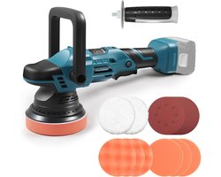 Accu Polijstmachine - Excentrische machine - Auto poetsen - Borstelloze motor - 125 mm schijf - Zwart