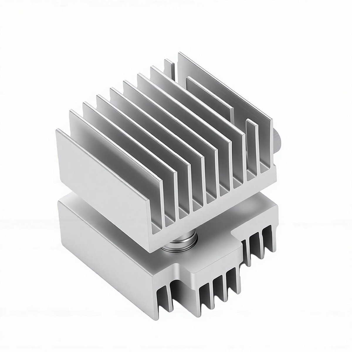 Aluminium Koellichaam - Koelblok Heatsink - 3D Printen - Multi Fin Ontwerp - 8 x 6 x 2 cm - Aluminiumkleur