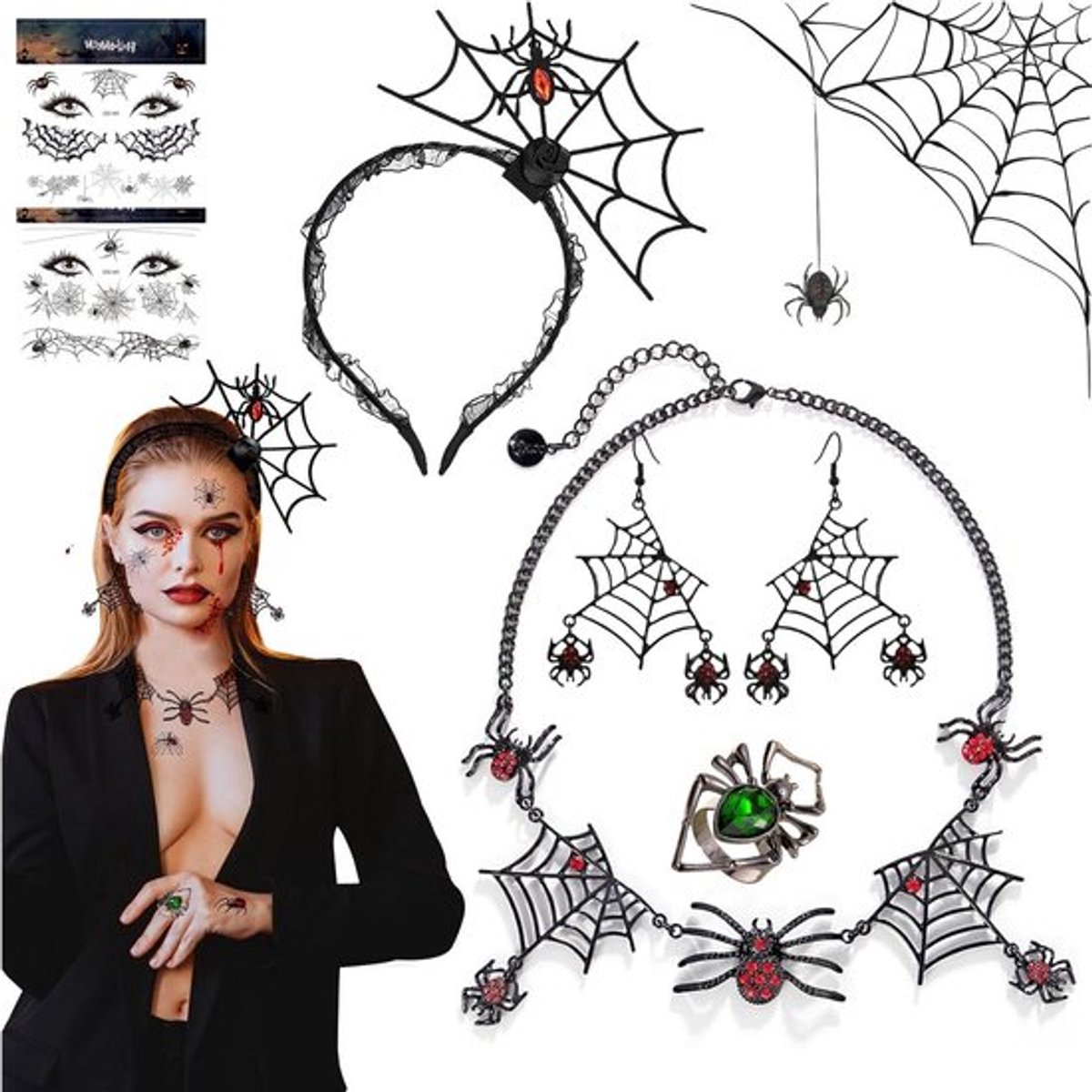Sieraden set Allecto Plus met spinnen thema voor Halloween
