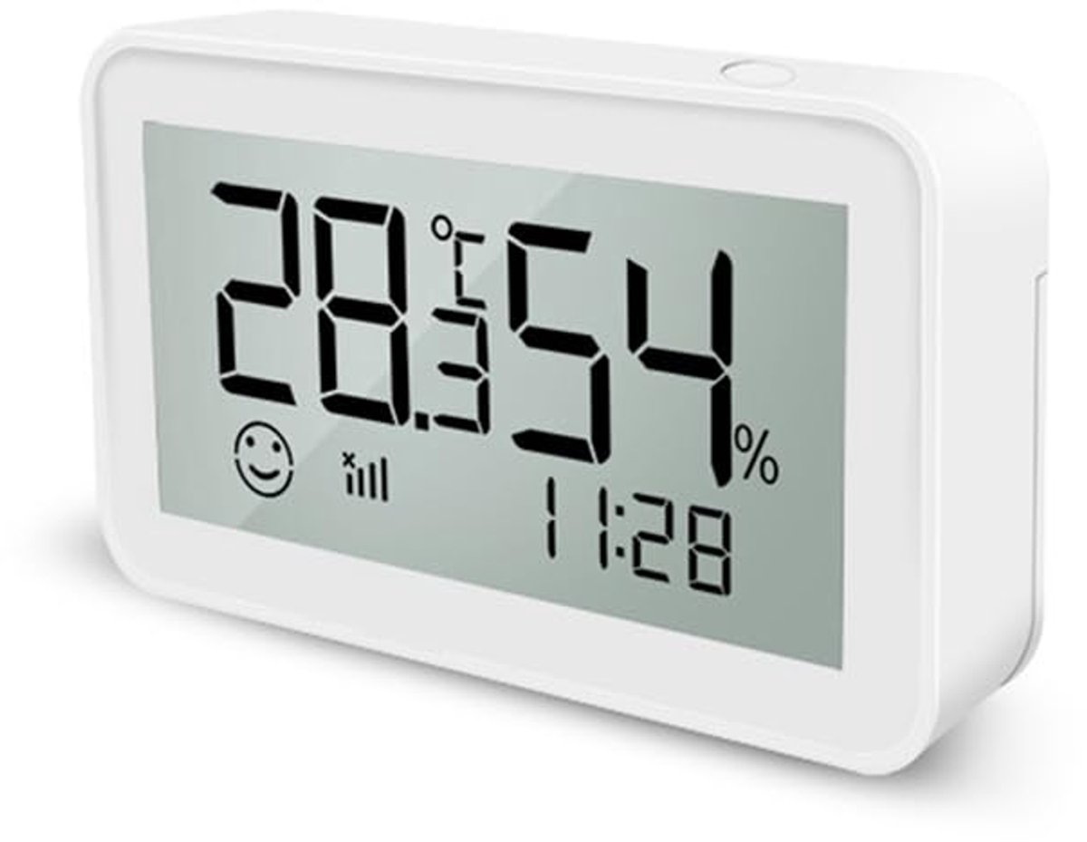Slimme Sensor - Temperatuur Vochtigheid - Binnenklimaat Bewaken - Wifi Connectiviteit - Compact Formaat - Wit