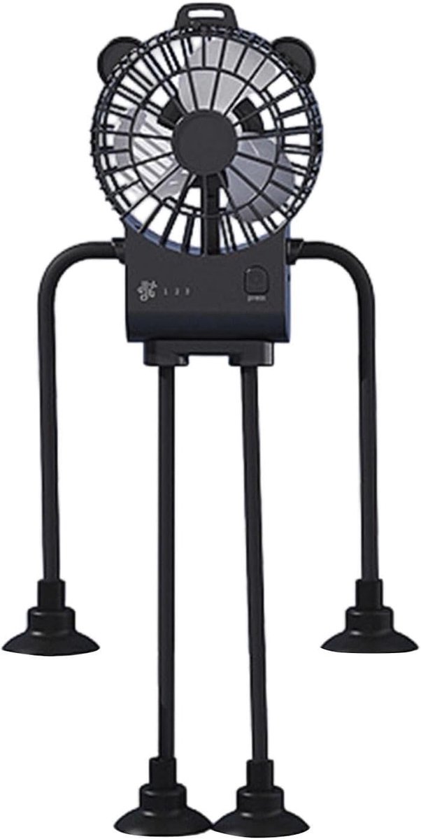 Bureauventilator - Persoonlijke ventilator - Koelte bieden - Zuignap bevestiging - 167 cm breed - Zwart