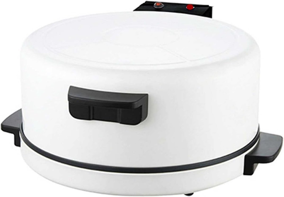 Elektrische Pizza Maker - Wafelijzer Oven - Snelle Maaltijden Bereiden - Antiaanbaklaag - 30CM Diameter - Wit