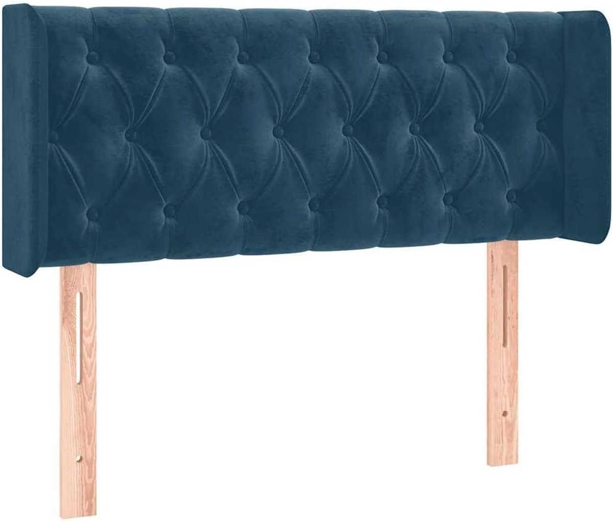 Hoofdbord met randen - Bed hoofdeinde - Bed compleet maken - In hoogte verstelbaar - 93x16x88 cm - Donkerblauw