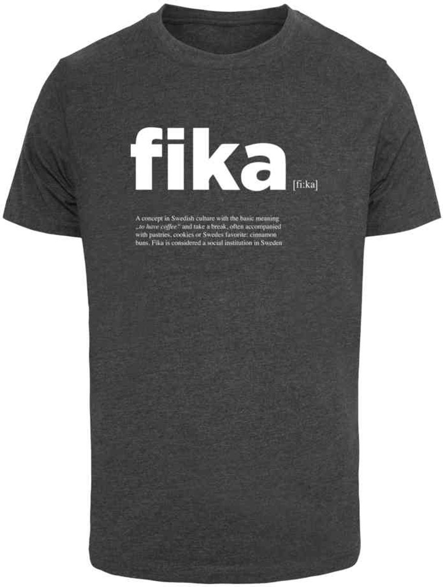 Mister Tee Fika Definition Round Neck Heren Tshirt 3XL Grijs