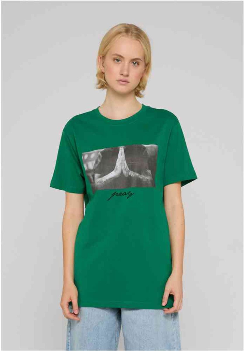 Mister Tee Pray Dames Tshirt XS Donkergroen