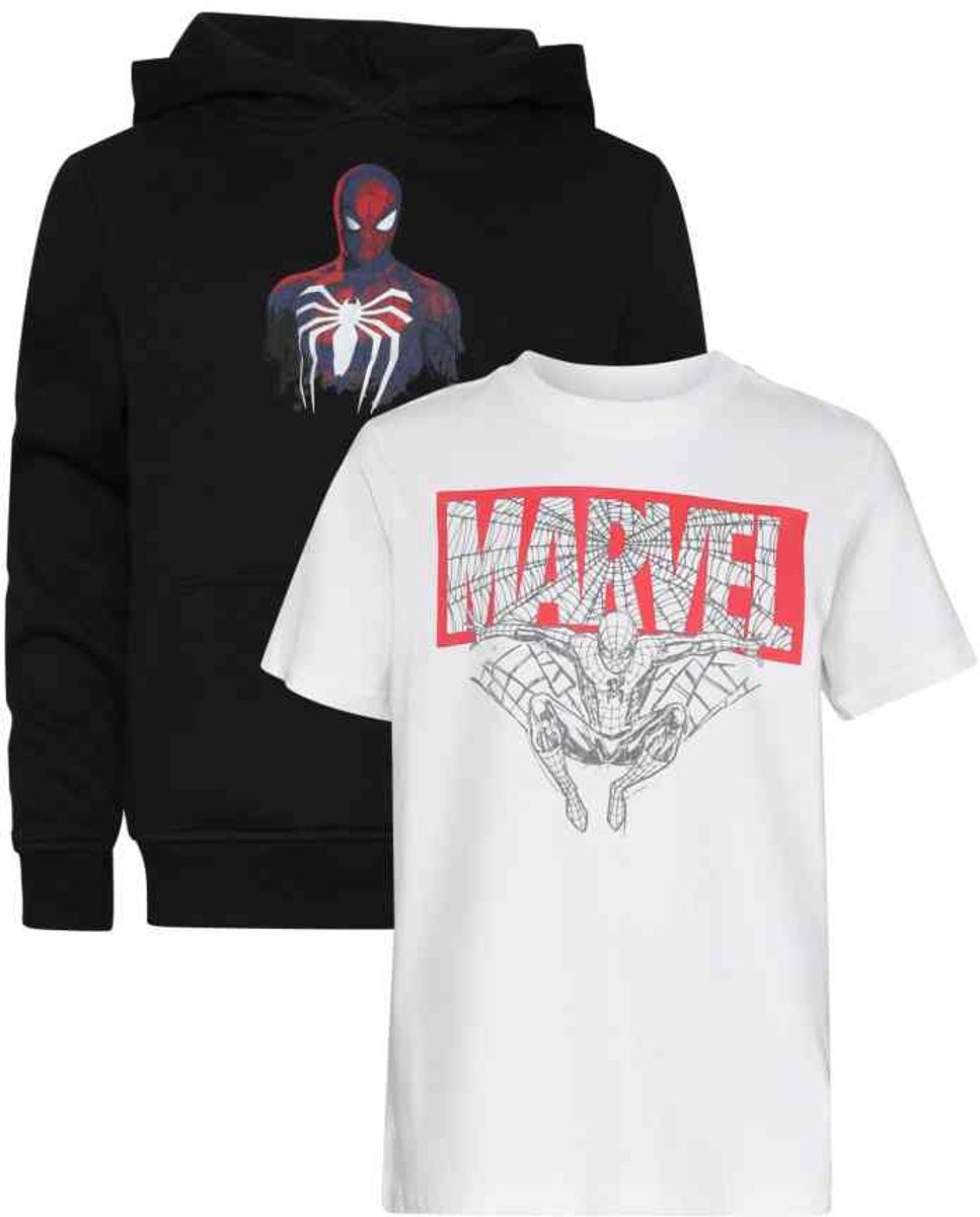Mister Tee Marvel SpiderMan 2 Pack Spiderman Marvel Kinder Tshirt Kids 158/164 Zwart