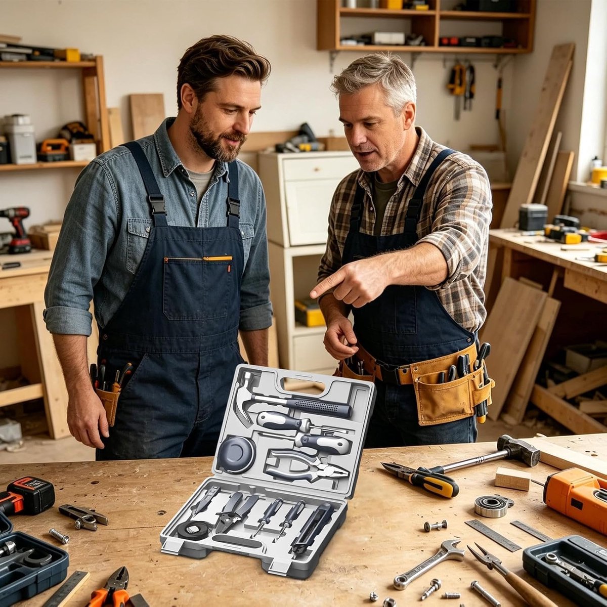 Gereedschapsset Thuis - Klein Multifunctioneel - Klus Klussen - Draagbare Koffer - 11 Stuks - Grijs — cadeau in Gereedschap - foto 4