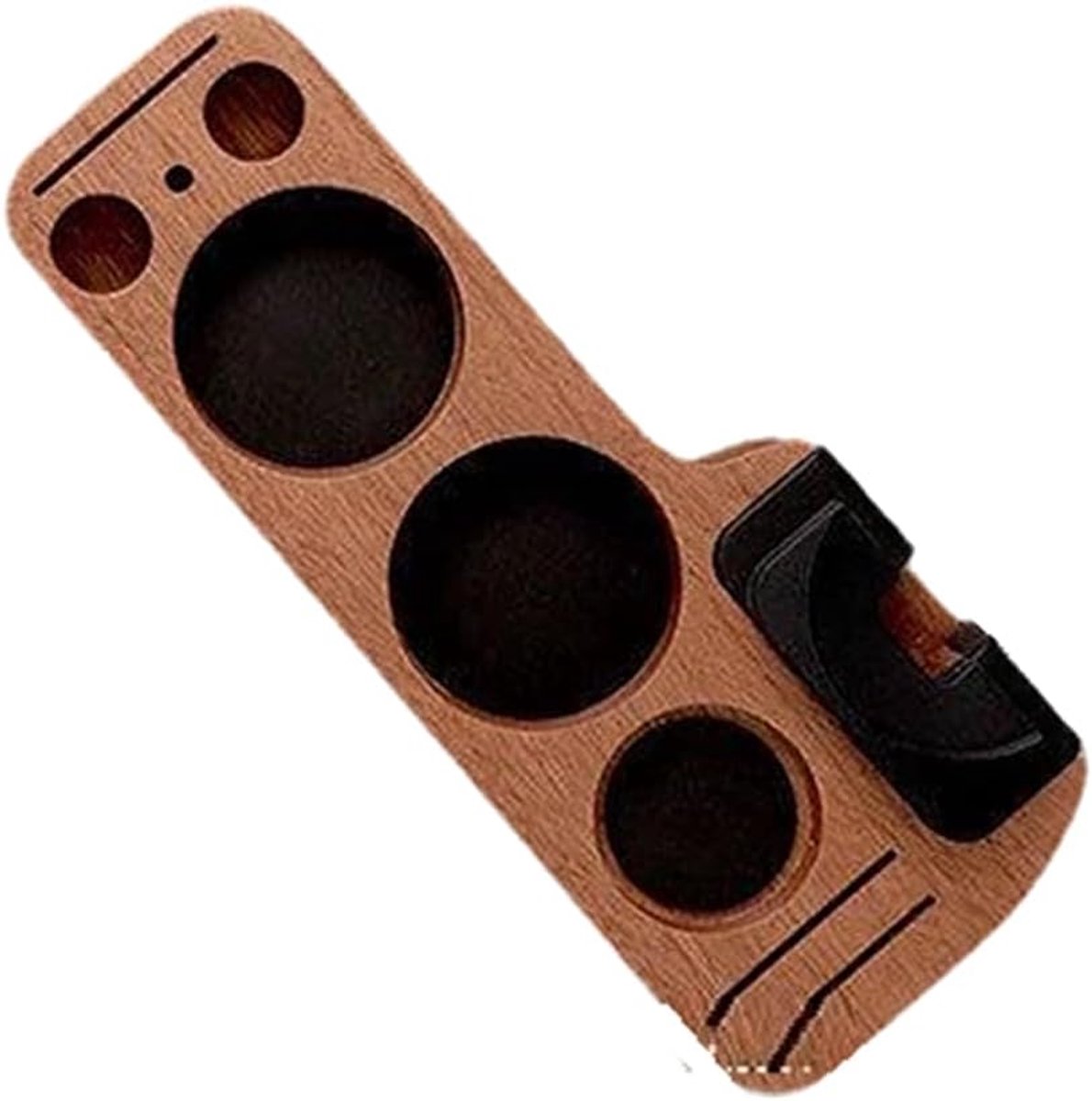 Koffiezetapparaat Handvat Accessoire Houder Espresso Bereiding 5-in-1 Ontwerp 25 cm Houtkleur