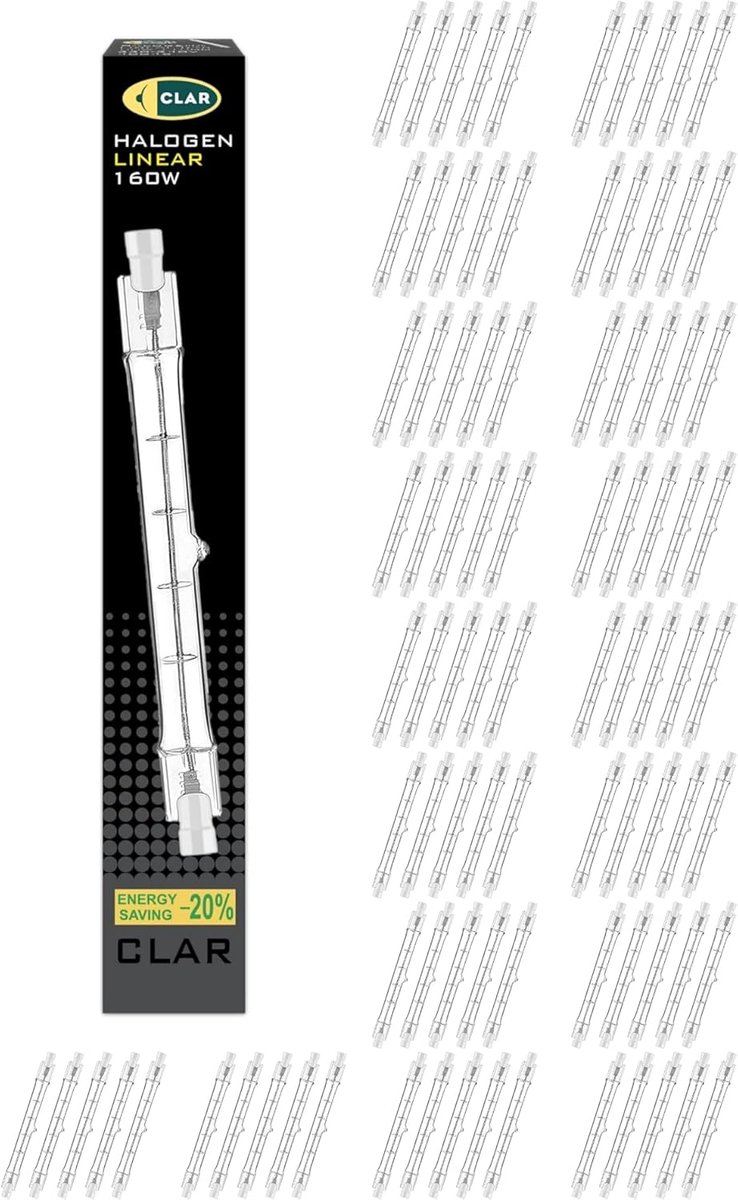 Halogeenlamp R7S - Lineaire lamp - Algemene verlichting - Hoge lichtopbrengst - 118 mm 100 stuks - Linnen
