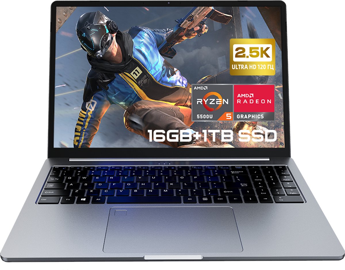 A15Pro 16 inch laptop - Ryzen 5 5500U - 16GB RAM - 1TB NVMe - QHD 120Hz - Windows 11