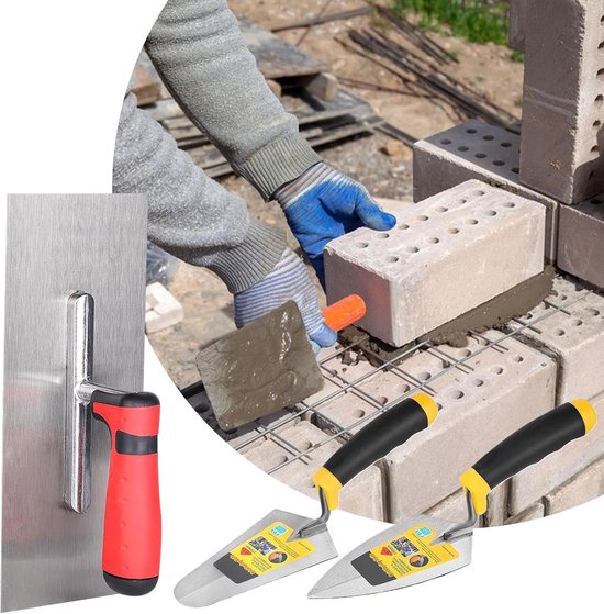 Metselwerkgereedschap set - Morteltroffels - Reparaties uitvoeren - Ergonomische grip - 3 stuks - Niet gespecificeerd — afbeelding 3