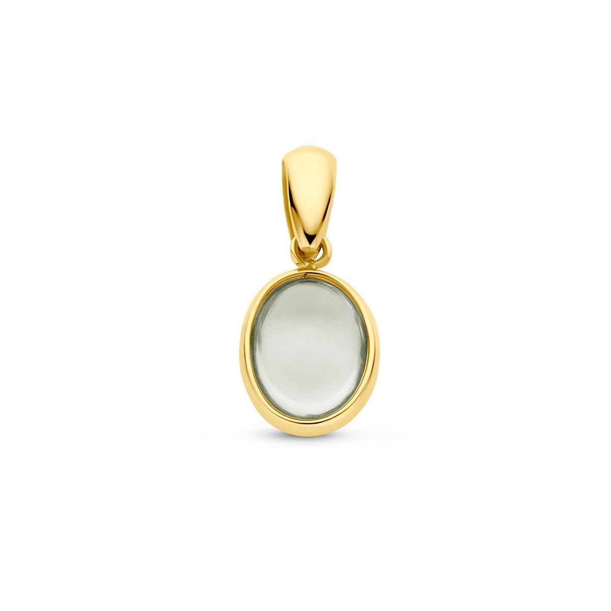 14K geelgoud hanger groen amethist 4028792