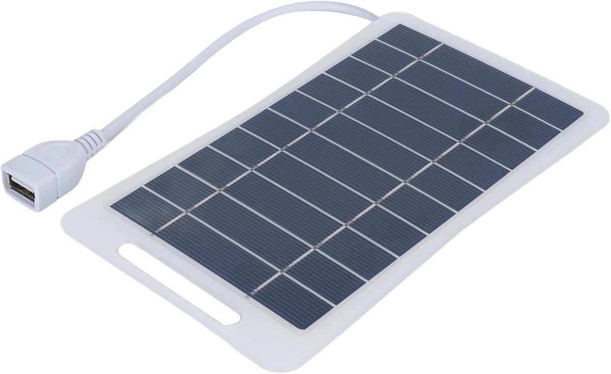 Draagbaar Zonnepaneel - Solar Charger - Buiten Opladen - Hoog Rendement - 9x16.5 cm - Zwart