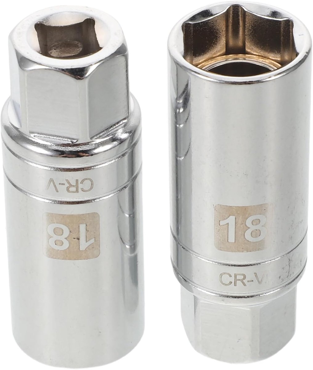 Bougiesleutel Set - Auto Gereedschap - Motor Onderhoud - Magnetische Dop - 2 Stuks - Zilver